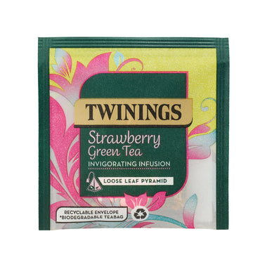 Strawberry Green Tea - 15 Pyramid Bags (Individually Wrapped)